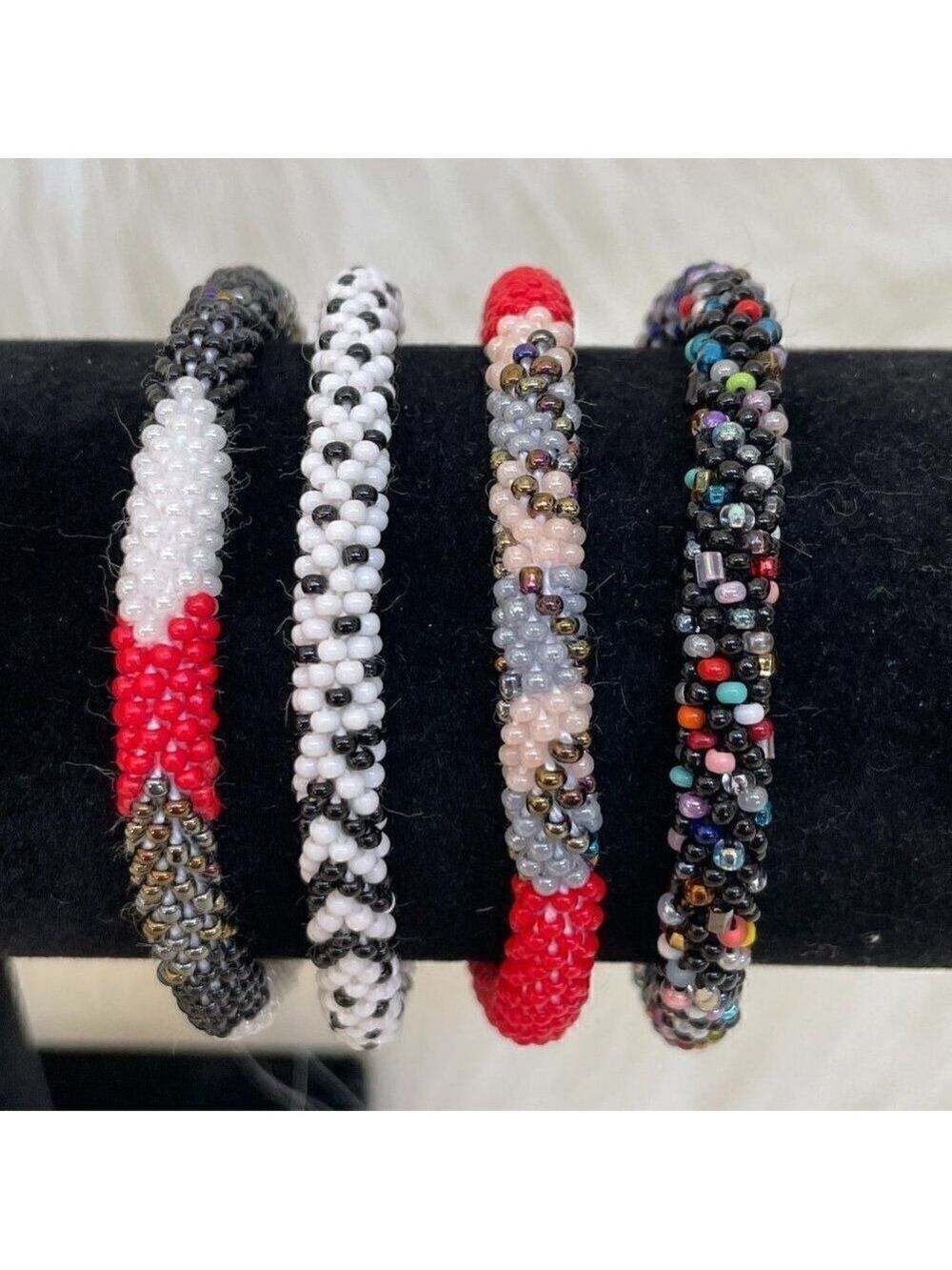 HAND CRAFTED in Nepal Beaded Bracelets (set of 4) #207